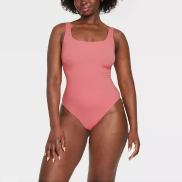Auden Luxury Collection Pink Bodysuit L 4-Way Stretch Pink Thong Soft - Picture 1 of 4